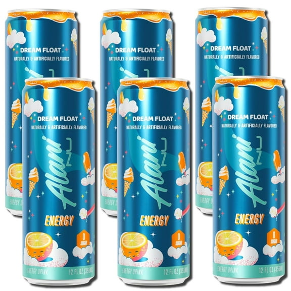 Alani Nu Sugar Free Energy Drink, Dream Float, 12 fl oz Can (6 Pack)