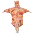 thumbnail image 2 of FORMRS Wearable Blanket Hoodie with Sleeves for Kids Cozy Flannel Sweatshirt, Pink Flowers, 2 of 7