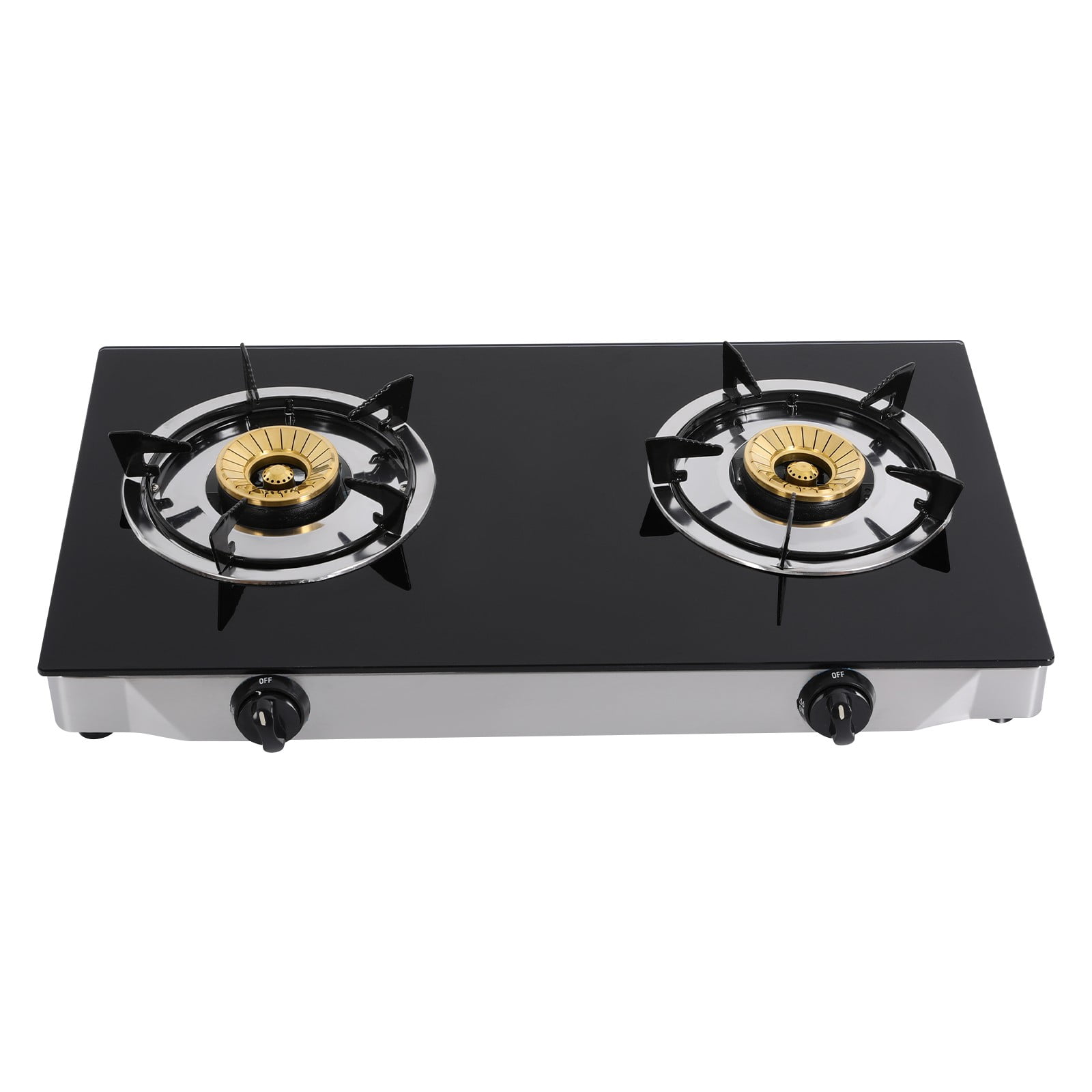 ToppiJoy 2 Burners Portable Propane Gas Stove Auto Ignition Camping Cooktop 11995 BTU Propane Burner LPG for RVs, Apartments, Indoor Outdoor Cooking
