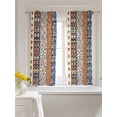 thumbnail image 3 of Boho Flower Stripe Curtains 54 Inch Length, Sheer Curtains for Bedroom Living Room Window Bohemian Ethnic Retro Patterns Rod Pocket Voile Drapes Kitchen Curtains Small Half Window 52"x54" 2 Panels, 3 of 7