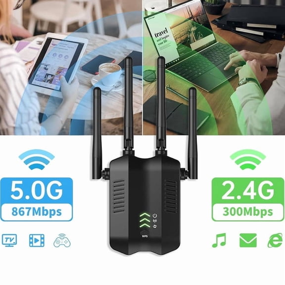 WiFi Extender Signal Booster for Home Cover Up to 15000 sq. ft & 55 Devices, WiFi Extender, 1900Mbps WiFi Amplifier