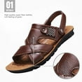 thumbnail image 3 of Sandales pour Hommes Grandes en Cuir Pantoufles de Plage Chaussures, 3 of 8