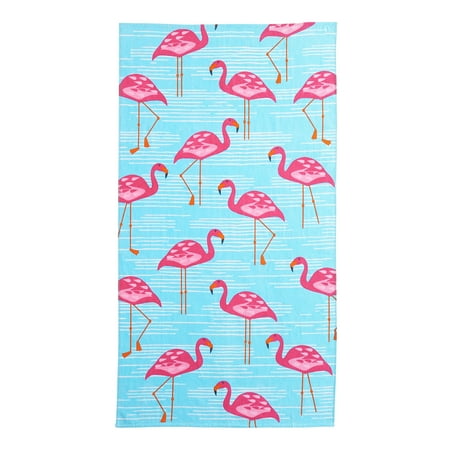 - Mainstays Flamingo Stand 100% Cotton Printed Beach Towel