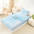 thumbnail image 4 of Manfei Cute Monogram T Twin Sheets,Pretty Bow Bedding,Blue,3 Pieces, 4 of 6