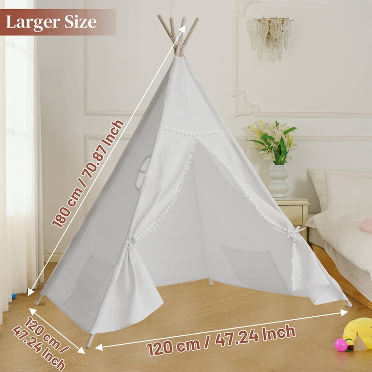 BSHAPPLUS Indoor Fort Teepee Play Tent for Kids, Fun Playroom
