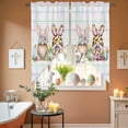 thumbnail image 6 of Easter Gnome Swag Valance Curtains Spring Gnome Eggs Floral Colorful Plaid Rod Pocket Swag Curtains Small Window Treatments for Kitchen Bathroom Bedroom 28" W x 36" L, 2 Panels, 6 of 9