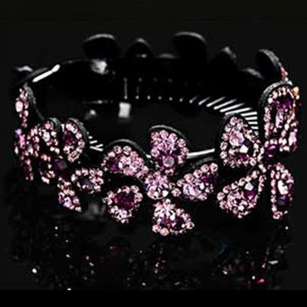 New Women Fashion Hair Clip Crystal Claw Ponytail Bun Holder Hair Comb Hairpin