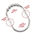 thumbnail image 2 of Wide Shower Curtain Rings,Hooks Set, Decorative Polished Chrome Finish, Easy Glide Rollers, Rustproof Stainless Steel, Set of 12 Rings for Shower Rods, 2 of 9