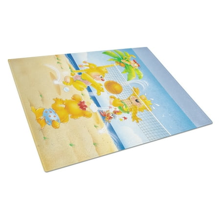 

Caroline s Treasures Bears playing Volleyball Glass Cutting Board Large