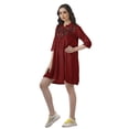 thumbnail image 4 of Moomaya Tunique Brodée Manches 3/4 Robe Chemises Femmes Grande Taille Robe d'Été, 4 of 6