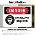 thumbnail image 3 of (2 Pack) Respirator Required OSHA Danger Sign 24 Inch X 18 Inch Vinyl Label Decal Sticker Weather Resistant, UV Protected for Workplace, Business, and Construction Site, Made in the USA, 3 of 7