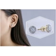 thumbnail image 2 of Dazzlingrock Collection Round White Diamond Halo Style Screwback Stud Earrings for Women (0.28 ctw, Color I-J, Clarity I1-I2) in 18K Yellow Gold, 2 of 6