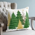 thumbnail image 4 of Pillow Covers 18x18 Set of 2, Green Christmas Tree Throw Pillow Covers Decorative Couch Cushion Cover, Golden Xmas Tree Winter Snowflake Microfiber Soft Square Pillowcases for Bedroom Living Room, 4 of 9