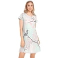 thumbnail image 5 of Women's Sleepshirts Pink Flower and Gray Bird Nightgowns Sleep for Women Soft House Dresses Night Gown for Ladies, 5 of 6