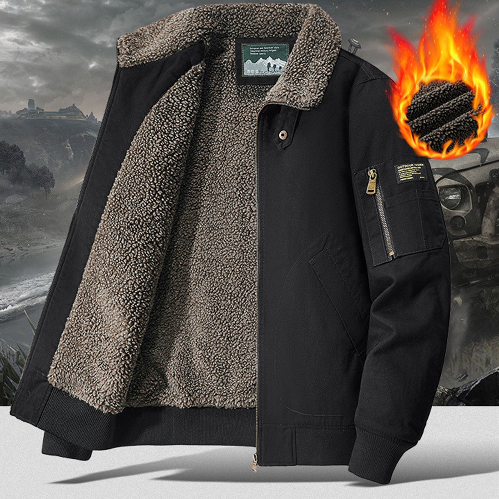 Zpanxa Men's Quilted Stand Collar Jacket Thermal Lock Padding