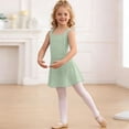 thumbnail image 6 of AHTJRT Girls Sleeveless Tennis Dress Dance Ballet Leotards Square Neck Dress Summer Spring School Active Sports Outfits Mint Green 12-13 Years, 6 of 7