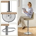 thumbnail image 6 of Topeakmart Modern PU Leather Bar Stools with Tufted Backrest and Footrest, Set of 2, khaki, 6 of 7