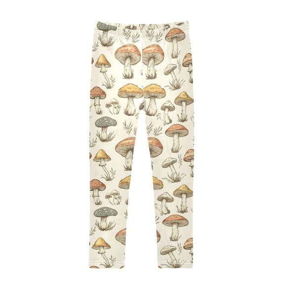 joogoo Girls' Leggings Retro Mushrooms Vintage Yoga Pants 6T