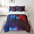 thumbnail image 2 of Castle Fairy Game Controller Bedding Comforter Set 7 Pieces for Teens Female Men,Video Game Gamepads Full Bedding Set Lightweight,Abstract Gradient Gamer Fitted Sheet Flat Sheet, 2 of 8