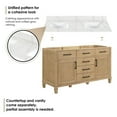 thumbnail image 5 of Solana 60" Wood Vanity in Weathered Fir Calacatta White Quartz Top no Mirror, 5 of 14