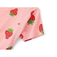 thumbnail image 4 of Beezizac Snug-Fitting Pajamas for Girls – Summer Modal Fiber Toddler/Little Jammies Pink Strawberries PJs Size 6, 4 of 7