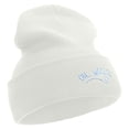 thumbnail image 4 of OH Whale Embroidered 12 inch Acrylic Blank Cuff Long Beanie - White OSFM, 4 of 5