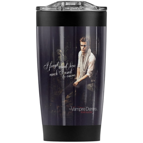 Vampire Diaries/Stefan I Used To Care Stainless Steel Tumbler 20 oz Coffee Travel Mug/Cup, Vacuum Insulated & Double Wall with Leakproof Sliding Lid | Great for Hot Drinks and Cold Beverages