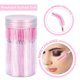thumbnail image 4 of Xiao Hua 100 cepillos de pestañas desechables de color rosa, cepillo de maquillaje para cejas, cepillo de pestañas con varilla de cristal, 3,9 pulgadas, 4 of 5