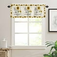 thumbnail image 3 of Sunflower Valances for Windows Farmhouse Kitchen Curtains Valances Rod Pocket Valance Curtains for Kitchen Windows Sunshine Bee Country Farm Floral Bee Window Valances for Bathroom Bedroom 42"x12", 3 of 6