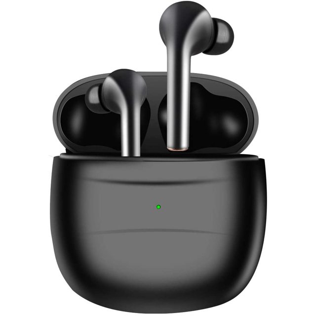Ave Wireless Earbuds V5.0 Auriculares inalámbricos Bluetooth 35 horas de tiempo de reproducción IPX7 a prueba de agua con carga con micrófono incorporado stereobox apto para correr (negro) Sincero Hogar
