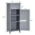 thumbnail image 3 of WDZS Bathroom Floor Cabinet, Wooden Side Storage Cabinet, Freestanding Single Door Bathroom Cabinet with Large Drawer & 2 Adjustable Shelves for Living Room Kitchen (Grey), 3 of 9