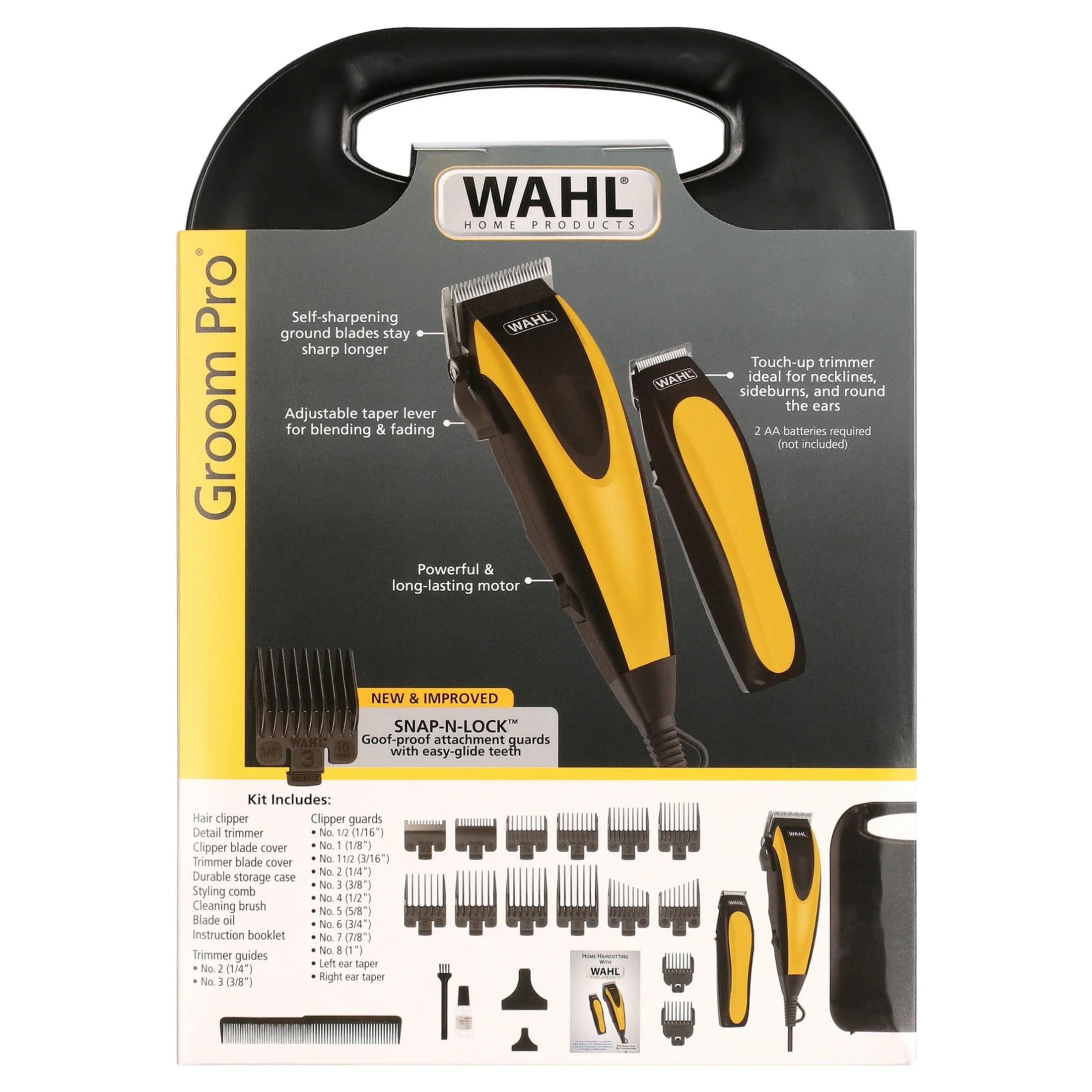 Wahl Groom Pro Head & Body Hair Clipper for Men, Corded, Yellow/Black - 9670-1301