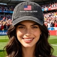 thumbnail image 4 of LIZUOJUN 2026 Soccer Cap Breathable Cotton Blend Unisex Embroidered 2026 Hat for Outdoor Sports Running Daily Wear Fan Gifts,Black, 4 of 4