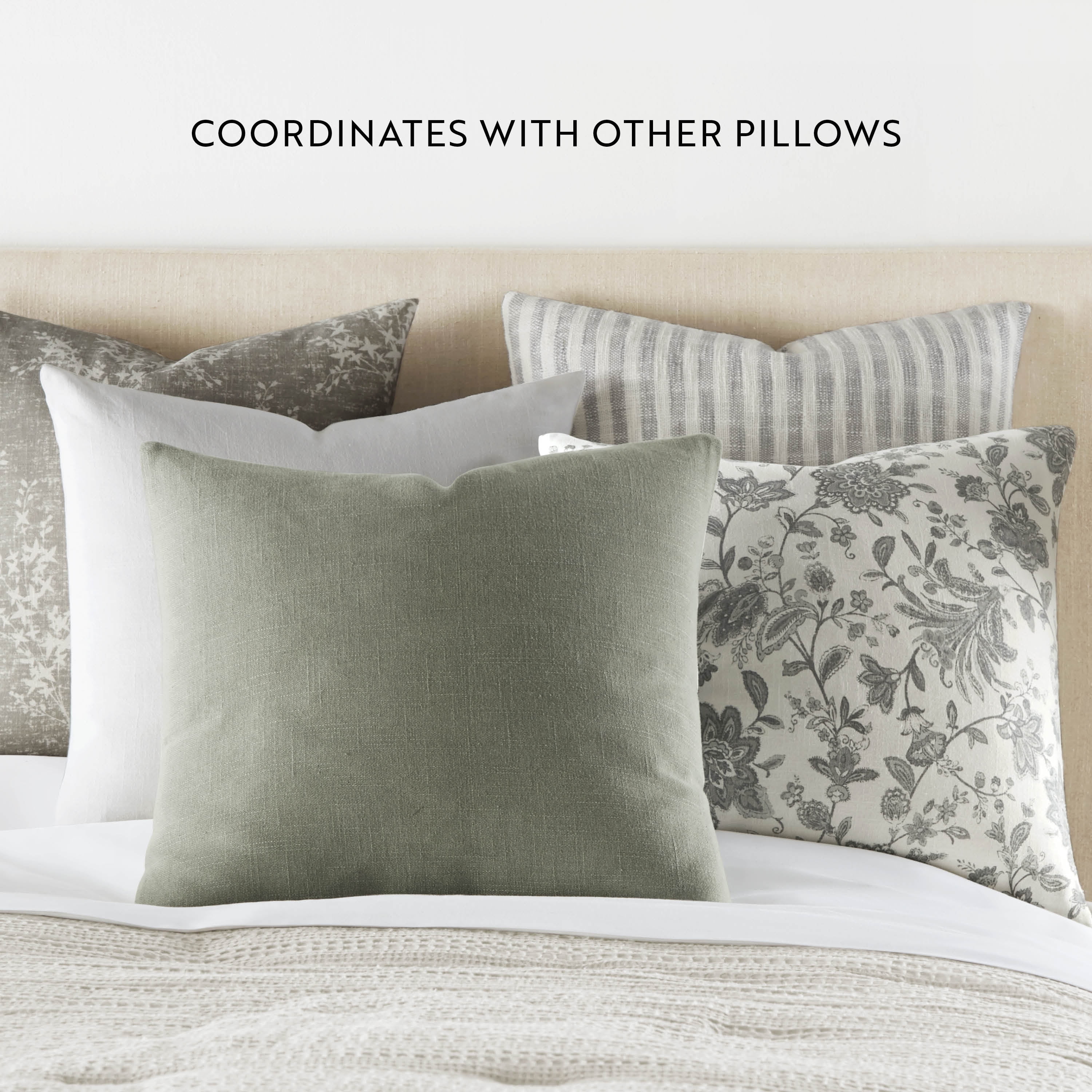 Noble Linens 2-Pack Cotton Slub Decor Throw Pillows - Jacobean Gray