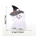 thumbnail image 6 of Halloween Decorations Saving! 3 Pack Ghost Halloween Tabletop Signs, Spooky Ghost Blocks with Witch Hat Spider Bat Print, Mini Tray Decor for Fall Holiday Indoor Party Ornament, 6 of 9