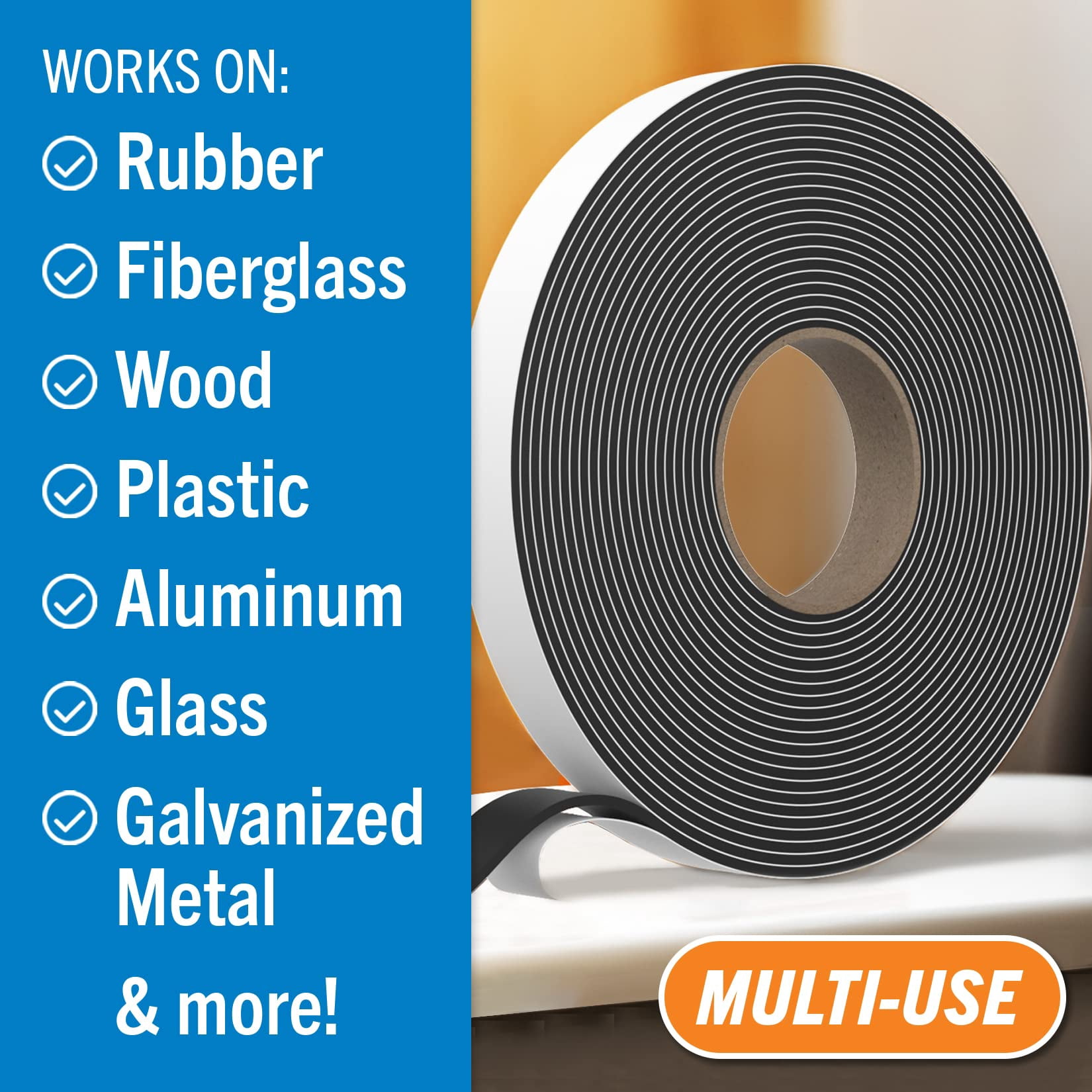 Better Boat Sealing Double Sided Putty Tape RV Window Seal Kit Butyl Sealant Tape, Black