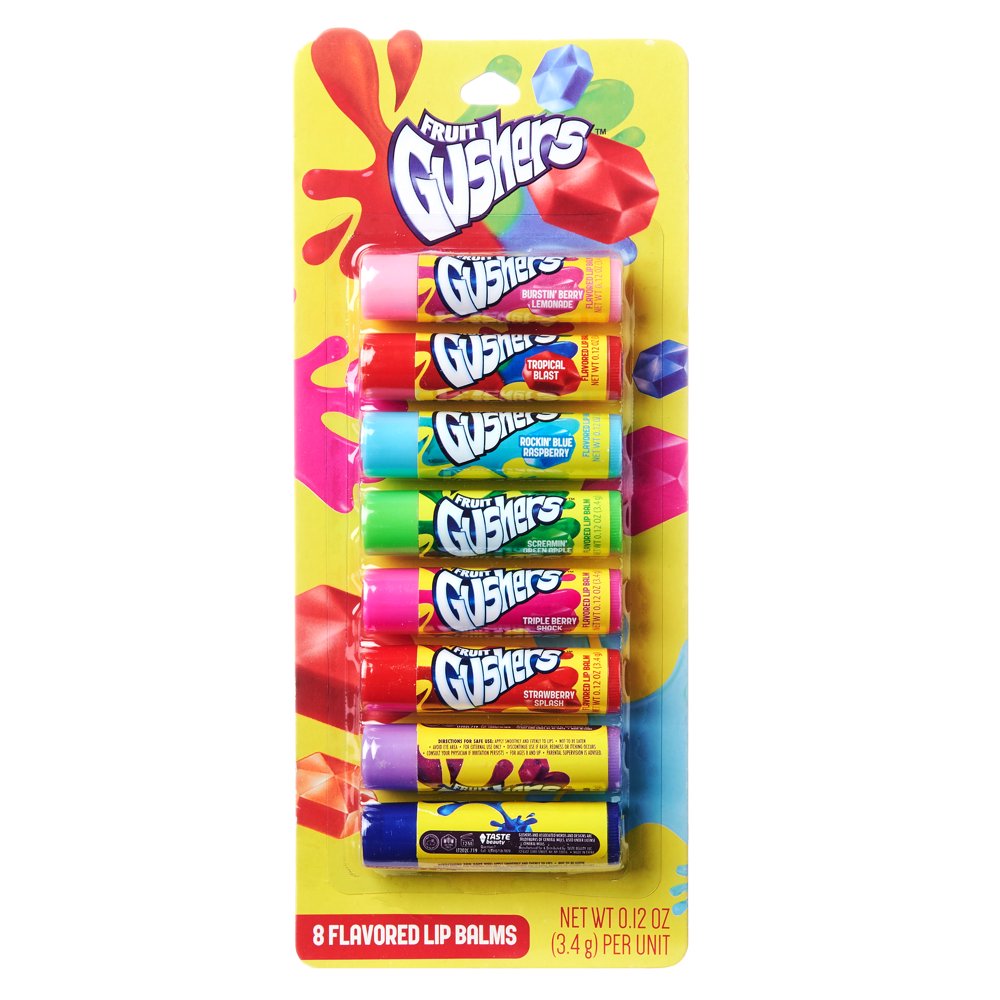 Fruit Gushers 8 Piece Candy Flavored Kids Lip Balm Set