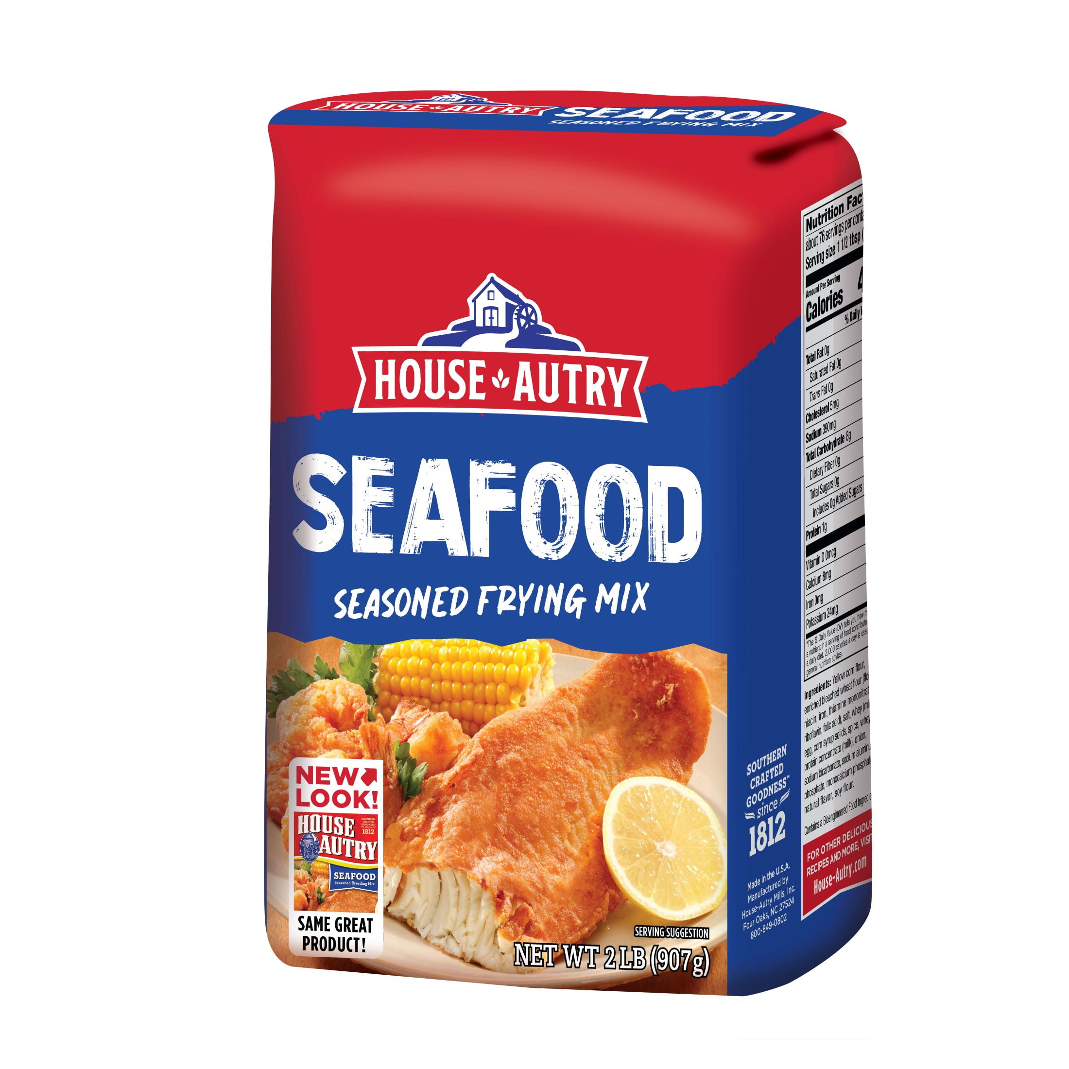 House Autry Seafood Seasoned Breading Mix 32z Crispy Coatings & Batters Frying Mix