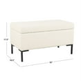 thumbnail image 4 of HomePop Medium Storage Bench with Metal Legs, 32"W x 16.5"D x 17.5"H, Cream Boucle, 4 of 12