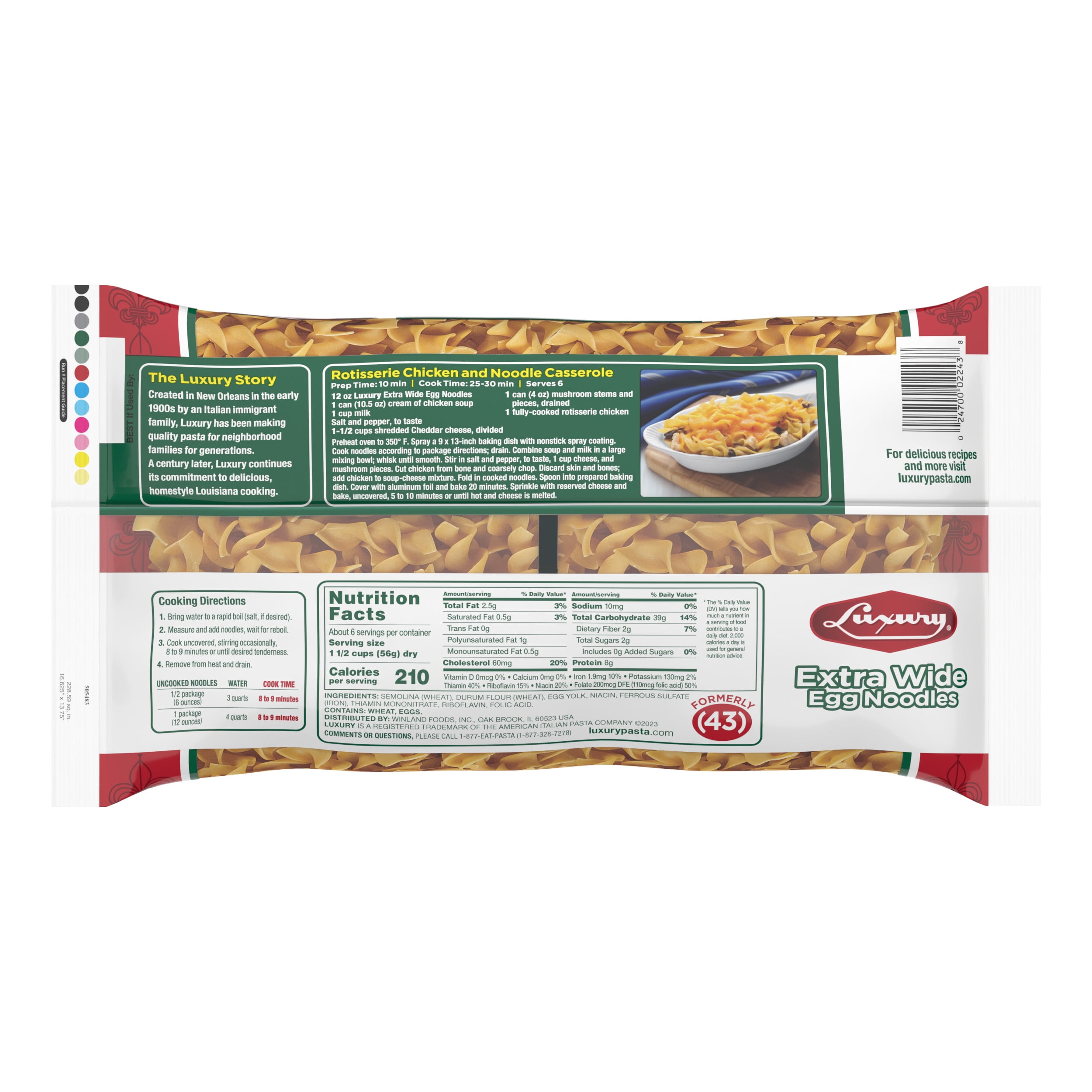 (3 pack) Luxury 12 oz Extra Wide Egg Noodle Pasta
