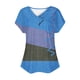 thumbnail image 4 of Fiudx Ofertas Flash Del Día Top Informal de Primavera y Verano de Manga Corta con Cuello En V para Mujer, 4 of 5