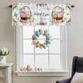 thumbnail image 4 of Valance for Windows,Easter Egg Pastoral Floral Valances Curtain Rod Pocket Valance for Kitchen Bedroom Living Room Bathroom,Butterfly Colorful Tartan Short Curtains Window Treatment 54x18in, 4 of 9