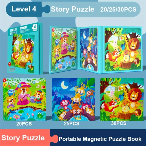 Montessori Kids Toys Magnetic Advance Educate Book 3-In-1 Fruit Animal Marine Dinosaur Cognitive Early Education Puzzle Play