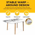 thumbnail image 4 of Grey Leaves Table Cloths for 3 Foot Rectangle Tables, Summer Botanical Patio Waterproof Elastic Fitted Tablecloths, Washable Rectangular Table Cover for Camping, 4 of 8