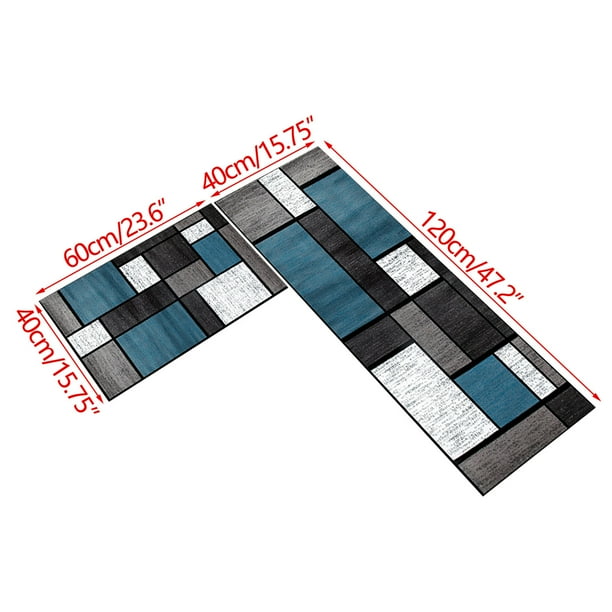Alfombras de Cocina para el Piso, 40x60 + 40x120cm Conjunto de Alfombras de Piso de Agua Y Aceite Absorbentes para el Hogar, Fibra de Poliéster Antideslizante para la Lavandería de Cocina Y Alfombras
