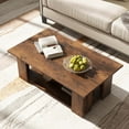 thumbnail image 4 of Costway Table Basse à 2 Niveaux Moderne, Table de Centre Cocktail avec Tablette de Rangement pour Salon, Brun, 4 of 10