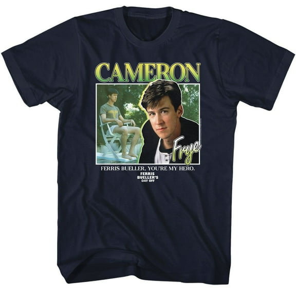 Ferris Bueller's Day Off Cameron Frye Navy Adult T-Shirt Xlt
