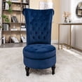 thumbnail image 2 of US Pride Furniture Gosser 20" Wide Velvet High Back Vanity Chair, Dark Blue, 2 of 5