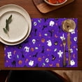 thumbnail image 5 of Halloween Purple Spider Web Pattern Summer Placemats Table Placemats Set Of 4-Linen Kitchen Washable Placemats Table Mats 11.8"x17.7" Non-Slip Heat Resistant, 5 of 6