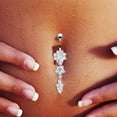 thumbnail image 1 of Crystal Ring Body Dangle Ball Barbell Bar Belly Button Navel Ring SL, 1 of 2